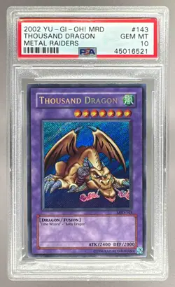 2002 Yu-Gi-Oh! Metal Raiders 143 Thousand Dragon PSA 10 45016521 - Image 1