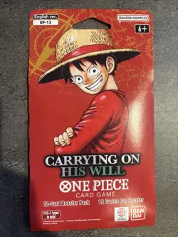 One Piece OP-13 CARRYING ON HIS WILL Sleeved Booster Pack - Factory Sealed - Image 1