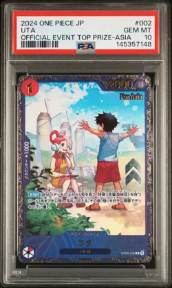 2024 ONE PIECE JPN PROMOS OFFICIAL EVENT TOP PRIZE-ASIA #002 UTA PSA 10 - Image 1
