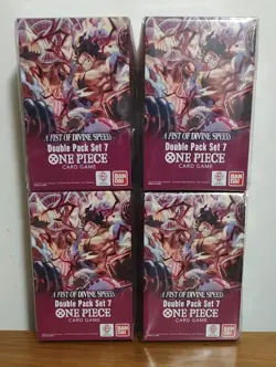 One Piece Card Game A Fist of Divine Speed Double Pack Set 7 Sealed x 4 - Image 1