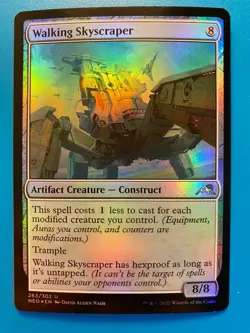 MTG 1x FOIL Walking Skyscraper 263 Kamigawa: Neon Dynasty Magic Gathering x1 NM - Image 1