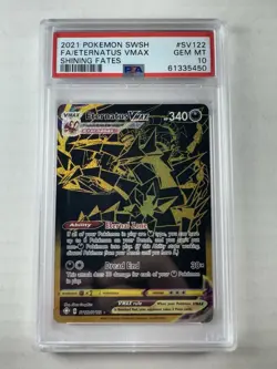 Pokemon Eternatus VMAX Gold Shining Fates 2021 SV122/SV122 Ultra Rare PSA 10 - Image 1