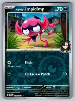 Marnie's Impidimp 134/182 Common Destined Rivals Pokemon Reverse Holo Near Mint - Image 1