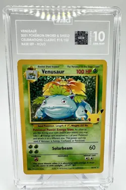 2021 POKEMON CELEBRATIONS CLASSIC COLLECTION #15 VENUSAUR-HOLO TAG 10 - Image 1