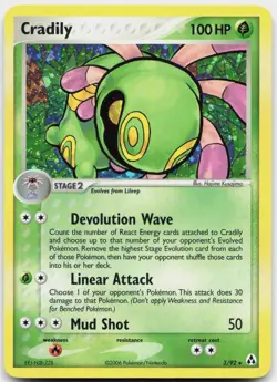 Cradily 3/92 Holo Rare Legend Maker Pokemon Holo Lightly Played - Image 1