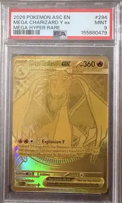 Pokemon Mega Charizard Y ex Me: Ascended Heroes Mega Hyper Rare Holo PSA 9 - Image 4