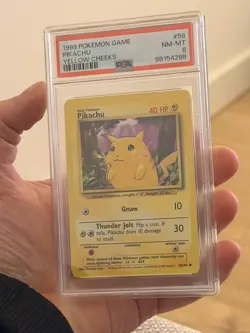 Pokemon 1999 Pikachu Yellow Cheeks 58/102 Base Set PSA 8 NM-MT - Image 1