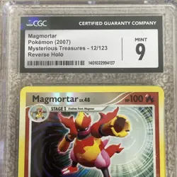 2007 POKEMON D&P MYSTERIOUS TREASURES MAGMORTAR 12/123 HOLO RARE CGC 9 - Image 5