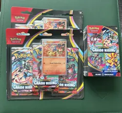 Pokemon TCG Chaos Rising Booster Bundle x1 & 3 Pack Blister SWIRLx2 Factory Seal - Image 1