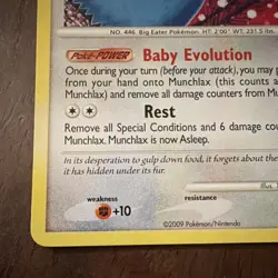 Pokemon Munchlax TCG Rising Rivals 69/111 Regular Common Basic 70 HP 2009 - Image 4