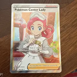 Pokemon Center Lady (Full Art) Vivid Voltage Ultra Rare 185/185 Pokemon - Image 1