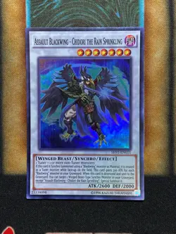 Yugioh Assault Blackwing - Chidori The Rain Sprinkling SHVI-EN051 Super Rare NM - Image 1
