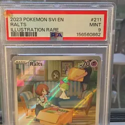 Pokemon TCG 2023 Ralts 211/198 SV01 Scarlet & Violet IR Holo PSA 9 EN - Image 1