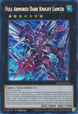 Yugioh! LP Full Armored Dark Knight Lancer - MP24-EN118 - Prismatic Secret Rare - Image 1