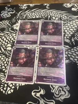 One Piece Card Game Roronoa Zoro OP09-076 R Playset X4! english - Image 1