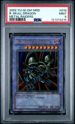 2002 Yu Gi Oh! MRD PSA 9 2002 Black Skull Dragon Metal Raiders HoloFoil no. 018 - Image 1