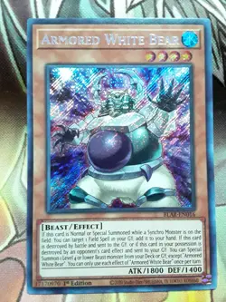 Yugioh Armored White Bear Secret Rare BLAR-EN016 1st Ed Lightly Played - Image 1
