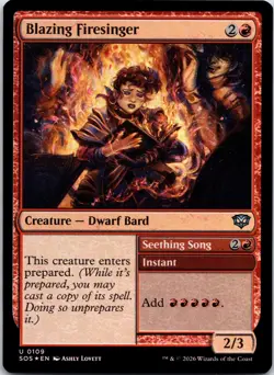 Blazing Firesinger 109 Secrets of Strixhaven Magic: The Gathering Foil LP - Image 1