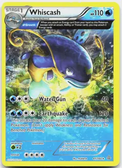 Whiscash 41/160 Rare Primal Clash Pokemon Lightly Played - Image 1