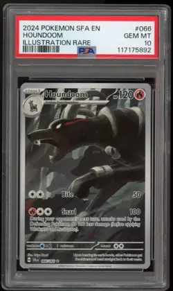 2024 Pokemon Shrouded Fable EN Houndoom Illustration Rare #066 PSA 10 - Image 1