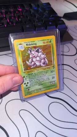 Pokemon TCG Nidoking Base Set 2 Holo Unlimited Rare Card 11/130 Swirl - Image 1