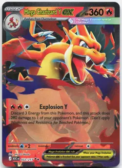 Pokemon Mega Charizard Y ex 022/217 Double Rare Ascended Heroes Pokemon NM - Image 1