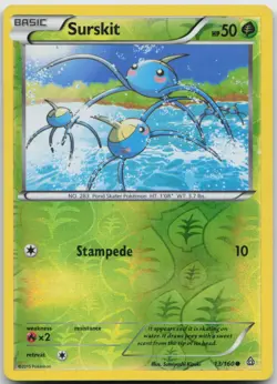 Surskit 13/160 Common Primal Clash Pokemon TCG Reverse Holo MP - Image 1
