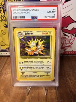 1999 Pokemon Jungle Set #4 Jolteon Holo PSA 8 NM-MT - Image 1