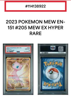 2023 POKEMON MEW EN 151 HYPER RARE #205 MEW EX PSA 10 - Image 3