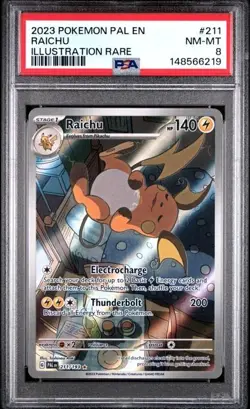 Raichu #211 ILLUSTRATION RARE Pokemon Paldea Evolved PSA 8 English - Image 1