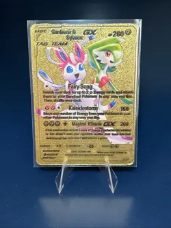Gardevoir & Sylveon GX 130/234 HP260 TAG TEAM Pokemon Gold Foil Fan Art (ash1) - Image 1