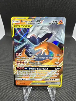 Pokemon TCG Reshiram & Charizard GX 20/214 Tag Team Ultra Rare NM Condition - Image 1