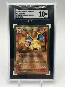Pokemon Celebrations Ultra-Premium Collection Metal Gold Charizard 4/102 SGC 10 - Image 1