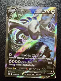 Pokemon LUGIA V ALT ART 186/195 Sword & Shield Silver Tempest Holo NM - Image 1