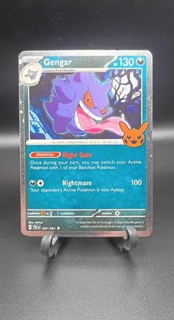 Gengar Cosmos Holo 057/091 Paldean Fates Trick or Trade Booster 2024 Near Mint - Image 1