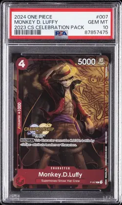 2024 ONE PIECE CHAMPIONSHIP 2023 CELEBRATION PACK #007 MONKEY D. LUFFY PSA 10 - Image 1