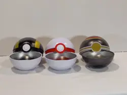 Pokemon TCG Pokeball Tins Set Of 3 No Cards Tins Only See Pictures For Wear #E12 - Image 4