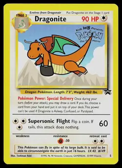 Pokemon Card - Dragonite Wizards Black Star Promo WB Movie 5 Promo - Image 1
