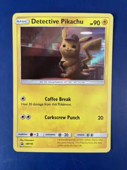 Detective Pikachu SM Black Star Promo Pokemon Card SM190 Holo NM - Image 1