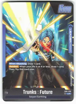 Trunks : Future FB01-036 L Alt Art Dragon Ball Super Card - Image 3
