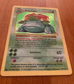 [MP] Venusaur 015/102 Base Set Holo *** Shadowless *** RARE Pokemon card!!! - Image 3