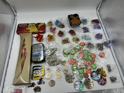 Pokemon Tins Boxes Coins Dice Metal Card Mini fig marker etc Lot - Image 1