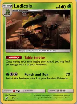 Pokemon TCG Ludicolo 2/18 Detective Pikachu Holo NM - Image 1