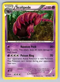 2014 Pokemon XY Base Set Scolipede Rare 53/146 NM - Image 1