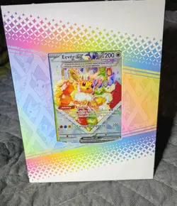 Eevee EX SVP 174 Prismatic Evolutions PROMO Pokemon TCG Card W/ Stand NM/MINT - Image 1