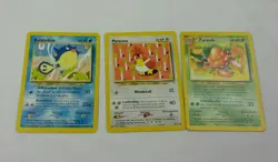 Pokemon 2000 collection of 3 cards Parasek Porenta Baldorfish lot card a9 - Image 1