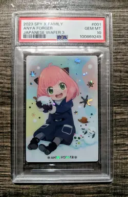 🔥2023 PSA10 SPY X FAMILY JAPANESE WAFER CARDS 3 001 ANYA FORGER CARD🔥 - Image 1