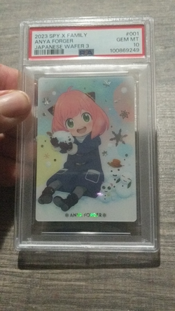 🔥2023 PSA10 SPY X FAMILY JAPANESE WAFER CARDS 3 001 ANYA FORGER CARD🔥 - Image 2