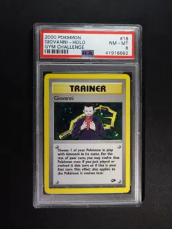 Giovanni Holo Rare #18 2000 Pokemon Gym Challenge PSA 8 - Image 1
