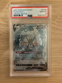 POKEMON 2023 Crown Zenith Full Art ZACIAN V #GG48 PSA 10 Gem Mint RARE - Image 1